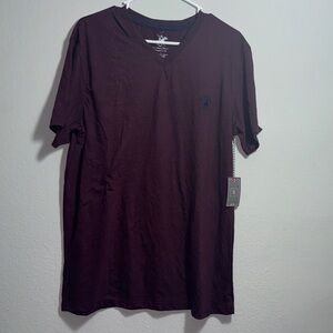 Beverly Hills Polo Club Burgundy V-Neck Tee